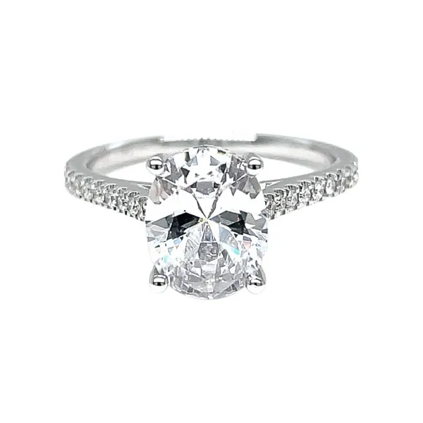 Oval 14KW 0.25ctw Diamond Semi-Mount Engagement Ring Setting Image 3 Diamonds Direct St. Petersburg, FL