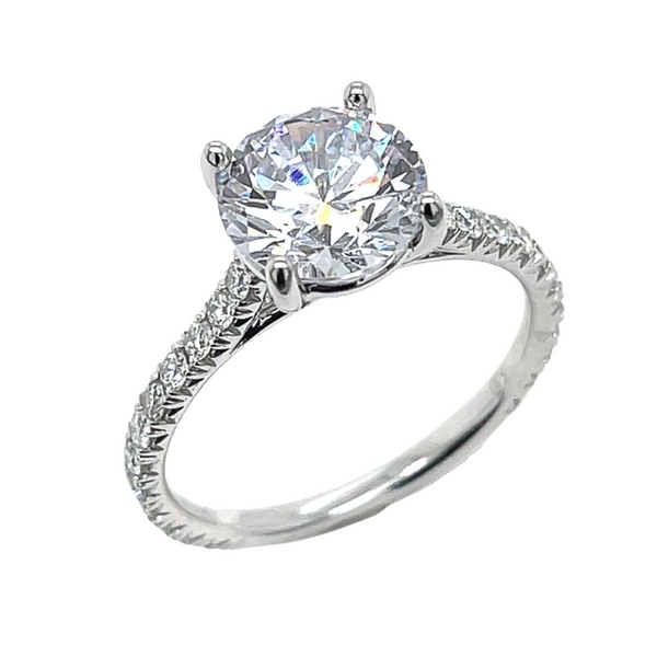 Round 14KW 0.45ctw Diamond Semi-Mount Engagement Ring Setting Diamonds Direct St. Petersburg, FL