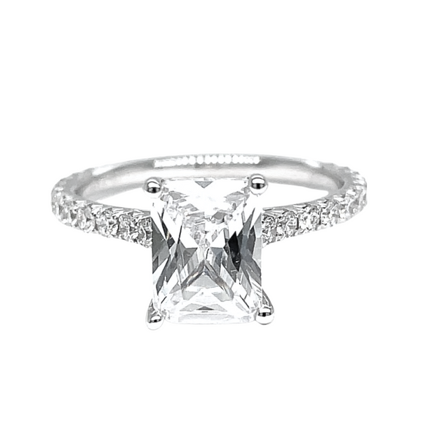 Emerald Cut 14KW 0.45ctw Diamond Semi-Mount Engagement Ring Setting Image 2 Diamonds Direct St. Petersburg, FL