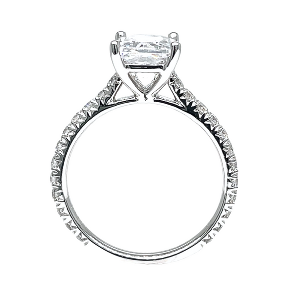 Emerald Cut 14KW 0.45ctw Diamond Semi-Mount Engagement Ring Setting Image 3 Diamonds Direct St. Petersburg, FL