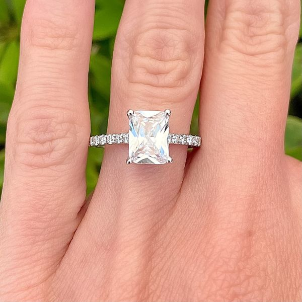 Emerald Cut 14KW 0.45ctw Diamond Semi-Mount Engagement Ring Setting Image 4 Diamonds Direct St. Petersburg, FL