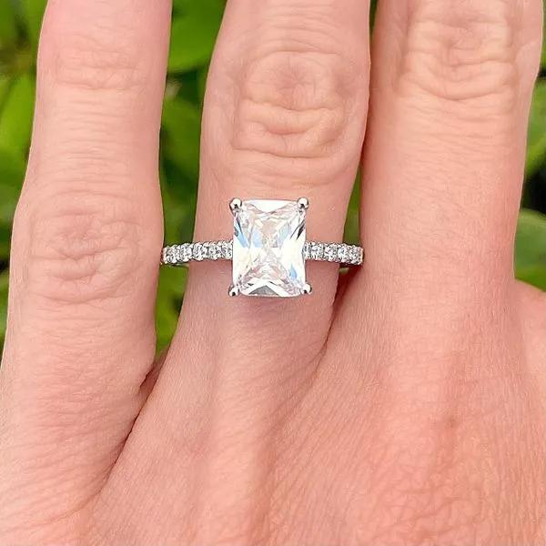 Emerald Cut 14KW 0.45ctw Diamond Semi-Mount Engagement Ring Setting Image 4 Diamonds Direct St. Petersburg, FL