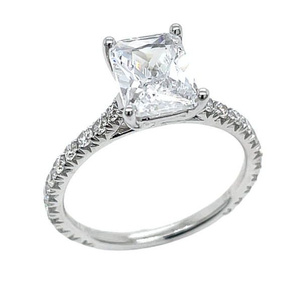 Emerald Cut 14KW 0.45ctw Diamond Semi-Mount Engagement Ring Setting Diamonds Direct St. Petersburg, FL