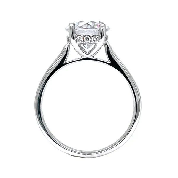 Round 14KW 0.10ctw Diamond Semi-Mount Solitaire Engagement Ring Setting Image 4 Diamonds Direct St. Petersburg, FL