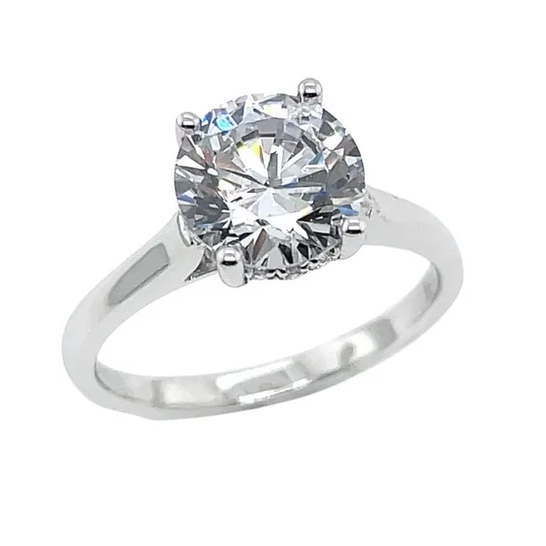 Round 14KW 0.10ctw Diamond Semi-Mount Solitaire Engagement Ring Setting Diamonds Direct St. Petersburg, FL