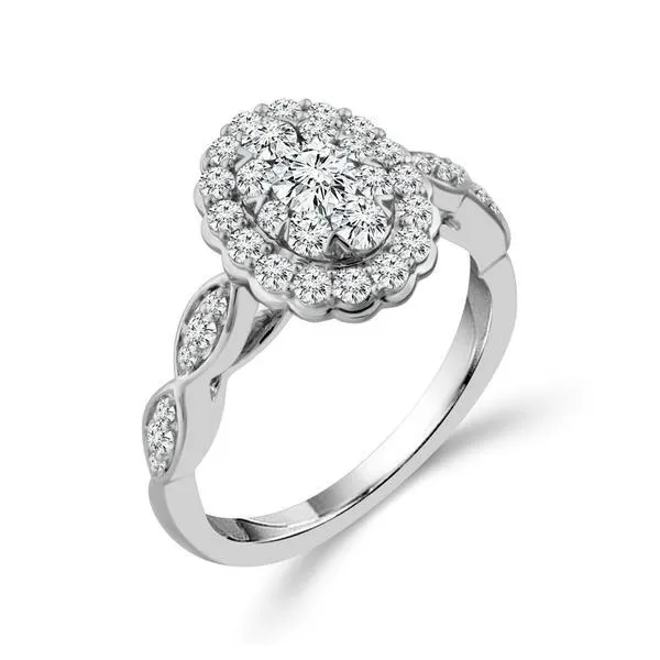 Sunbright 14KW 1.00ctw Cluster Diamond Halo Engagement Ring Diamonds Direct St. Petersburg, FL