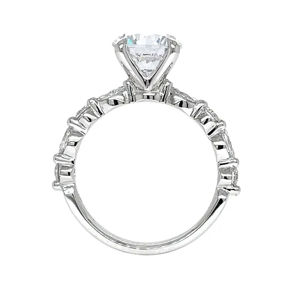 Round 14KW 0.18ctw Marquise & Round Diamond Band Semi-Mount Engagement Ring Setting Image 3 Diamonds Direct St. Petersburg, FL