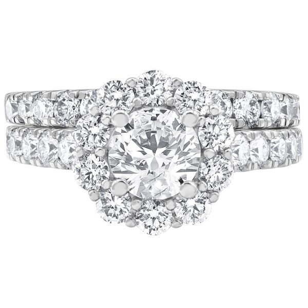 14KW 3.00ctw Lab-Grown Round Diamond Halo Bridal Set Diamonds Direct St. Petersburg, FL