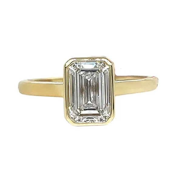 14KY 2.00ct Emerald Cut Lab-Grown Diamond Bezel Solitaire Engagement Ring Diamonds Direct St. Petersburg, FL