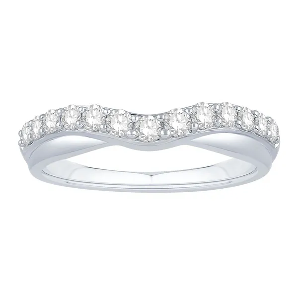 14KW 0.10ctw Curved Diamond Wedding Band Diamonds Direct St. Petersburg, FL