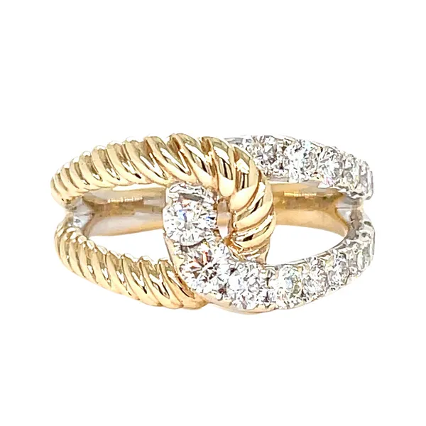 14K Two-Tone 0.91ctw Knot Diamond Fashion Ring Image 2 Diamonds Direct St. Petersburg, FL
