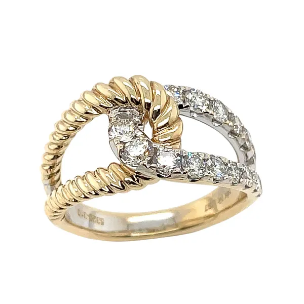 14K Two-Tone 0.91ctw Knot Diamond Fashion Ring Diamonds Direct St. Petersburg, FL