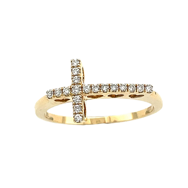 14KY 0.15ctw Diamond Cross Ring Diamonds Direct St. Petersburg, FL
