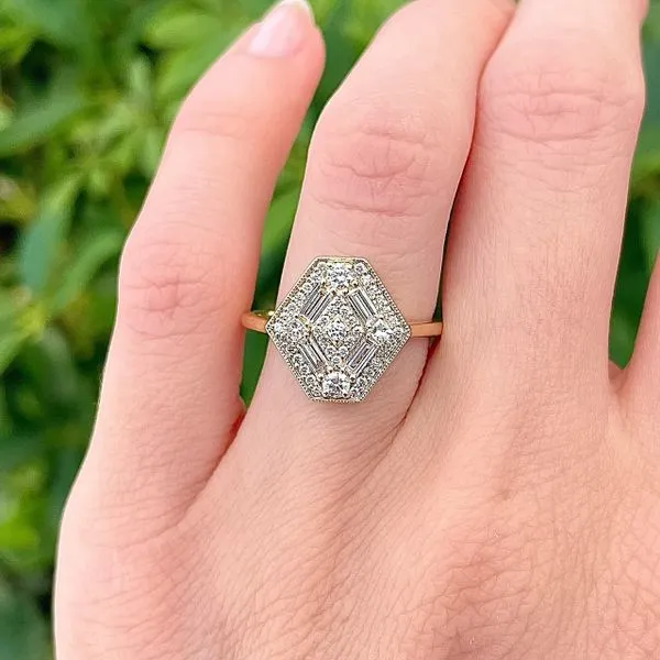 1988 Collection 14KY 0.50ctw Hexagonal Diamond Fashion Ring Image 5 Diamonds Direct St. Petersburg, FL