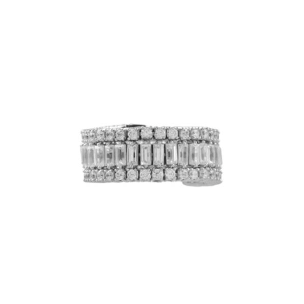 14KW 2.00ctw Emerald Cut & Round Diamond Flexi Eternity Ring Image 2 Diamonds Direct St. Petersburg, FL