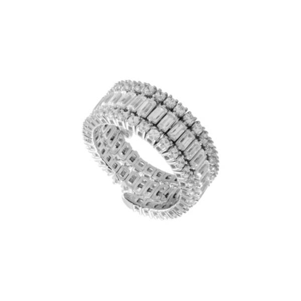 14KW 2.00ctw Emerald Cut & Round Diamond Flexi Eternity Ring Diamonds Direct St. Petersburg, FL