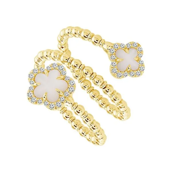 14KY 0.20ctw Diamond and Mother-of-Pearl Fashion Flexi Ring Diamonds Direct St. Petersburg, FL