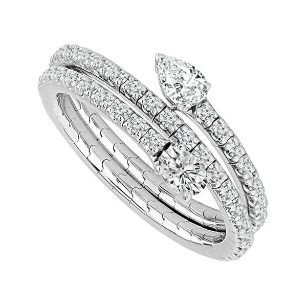 14KW 0.50ctw Oval & Pear Diamond Flexi Ring Diamonds Direct St. Petersburg, FL