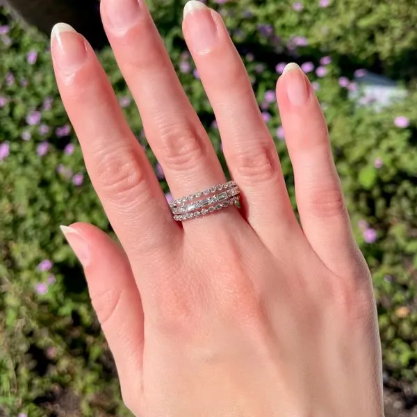 14KW 1.24ctw Three-Row Baguette and Round Diamond Fashion Ring Image 2 Diamonds Direct St. Petersburg, FL