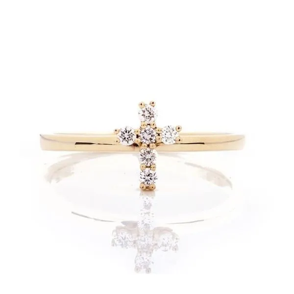 14KY 0.13ctw Diamond Cross Ring Image 2 Diamonds Direct St. Petersburg, FL