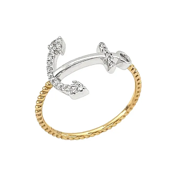 14K Two-Tone 0.10ctw Diamond Anchor Fashion Ring Diamonds Direct St. Petersburg, FL