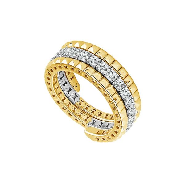 14K Two-Tone 1.15ctw Round Diamond Flexi Eternity Ring Diamonds Direct St. Petersburg, FL
