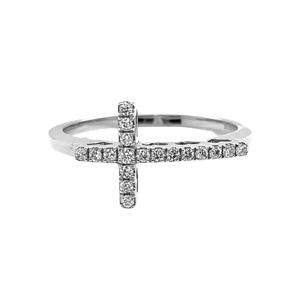 14KW 0.09ctw Diamond Cross Ring Image 2 Diamonds Direct St. Petersburg, FL