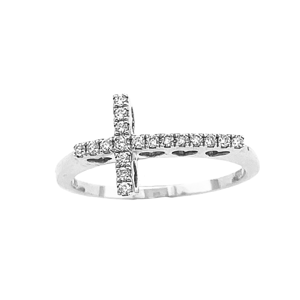 14KW 0.09ctw Diamond Cross Ring Diamonds Direct St. Petersburg, FL