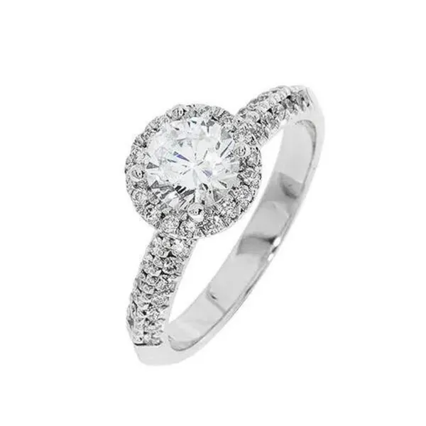 14KW 0.22ctw Diamond Halo Semi-Mount Engagement Ring Setting Diamonds Direct St. Petersburg, FL