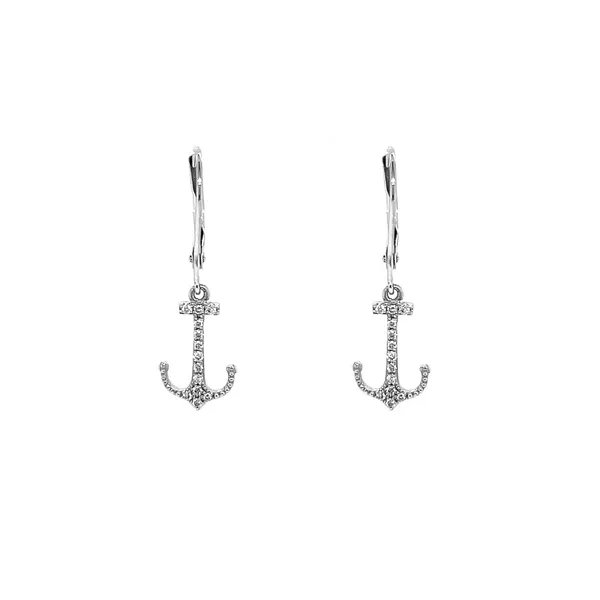 14KW 0.11ctw Diamond Anchor Drop Earrings Diamonds Direct St. Petersburg, FL