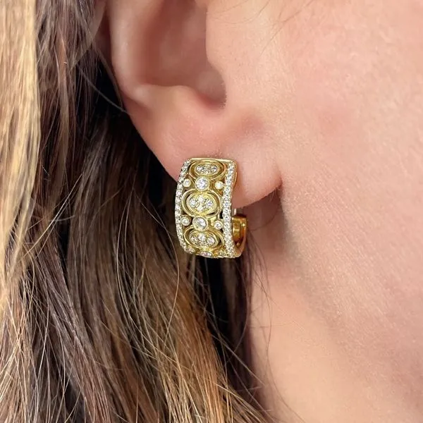 18KY 0.70ctw Diamond Fashion Earrings Image 2 Diamonds Direct St. Petersburg, FL
