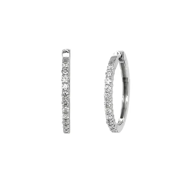 14KW 0.66ctw Oval Diamond Hoop Earrings Diamonds Direct St. Petersburg, FL