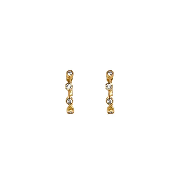 14KY 0.12ctw Small Diamond Hoop Earrings Diamonds Direct St. Petersburg, FL