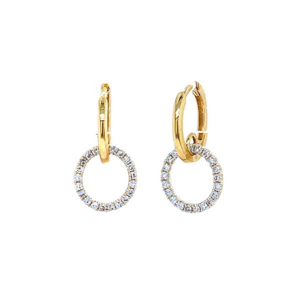 14KY 0.27ctw Diamond Circle Dangle Earrings Diamonds Direct St. Petersburg, FL