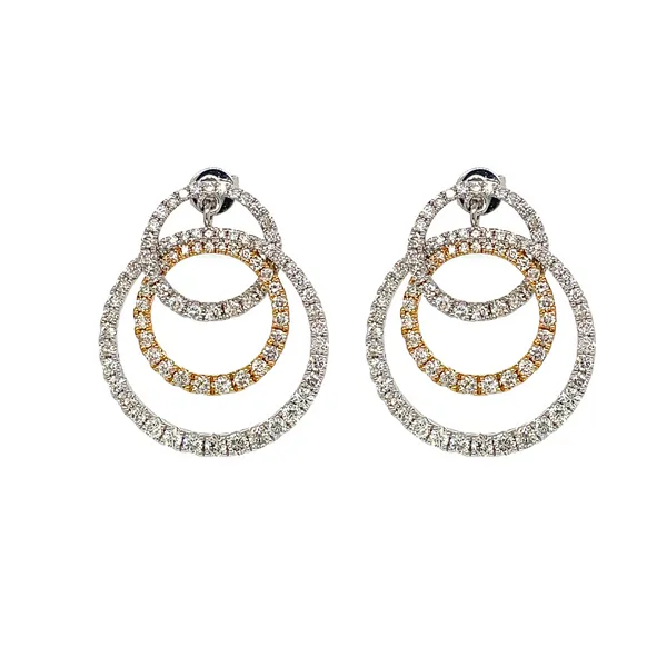 14K Two-Tone 1.97ctw Diamond Swirl Hoop Earrings Diamonds Direct St. Petersburg, FL