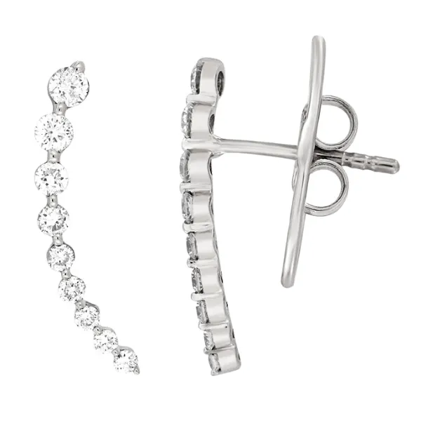 18KW 0.52ctw Diamond Earring Climbers Diamonds Direct St. Petersburg, FL