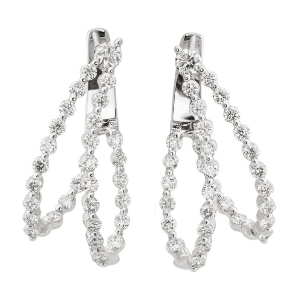 18KW 1.52ctw Diamond Hoop Earrings Diamonds Direct St. Petersburg, FL