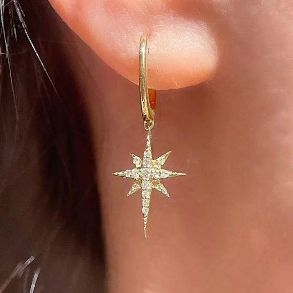 1988 Collection 18KY 0.20ctw Diamond Starburst Earrings Image 3 Diamonds Direct St. Petersburg, FL