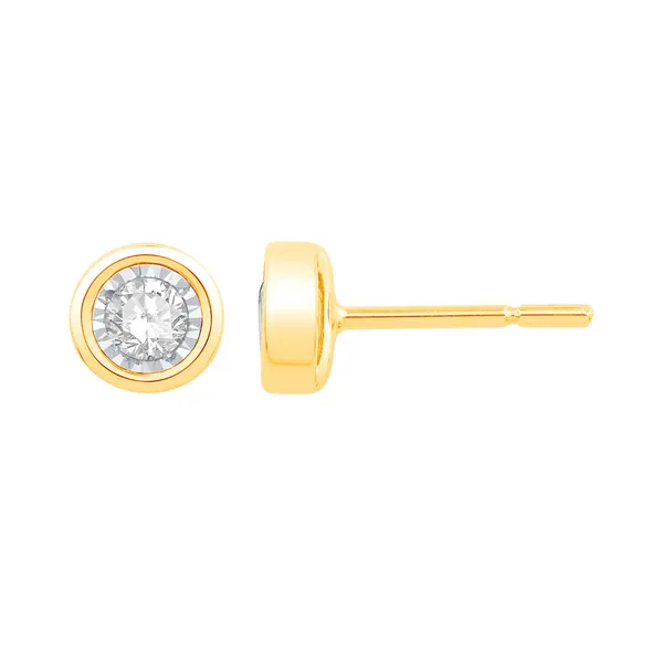 10KY 0.10ctw Diamond Bezel Earrings Diamonds Direct St. Petersburg, FL