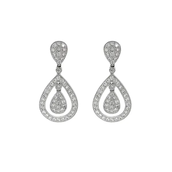 18KW 2.04ctw Diamond Drop Earrings Diamonds Direct St. Petersburg, FL