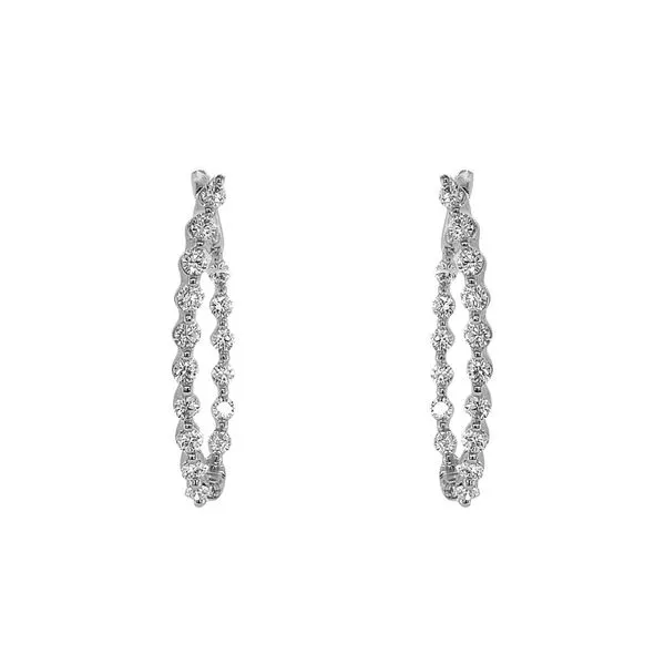 18KW 1.71ctw Diamond Hoop Earrings Diamonds Direct St. Petersburg, FL