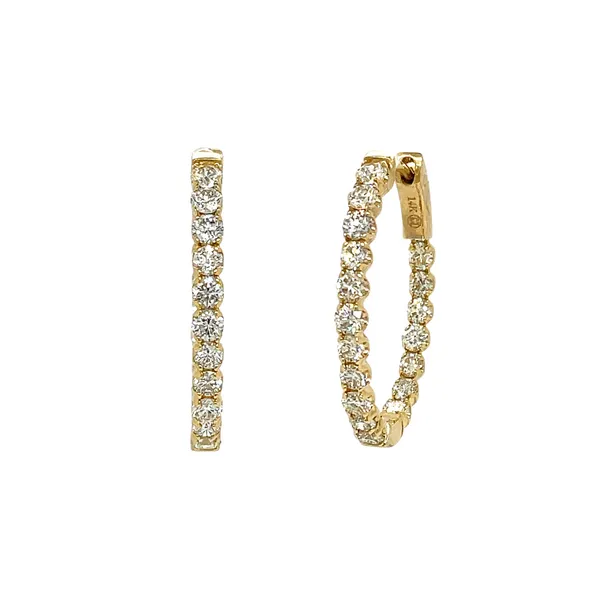 14KY 0.75ctw Oval Diamond Hoop Earrings Diamonds Direct St. Petersburg, FL