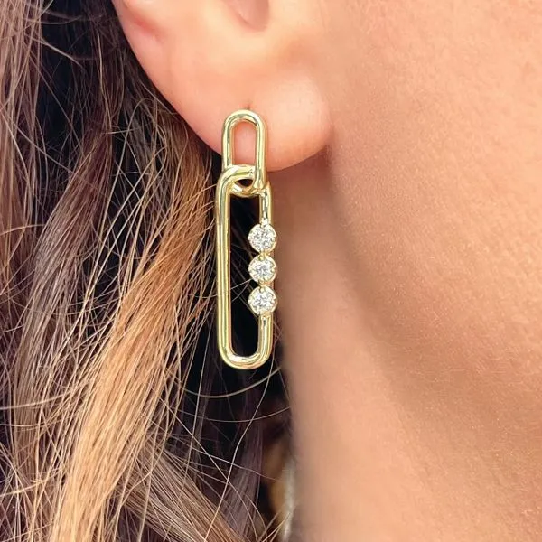 10KY 0.50ctw Diamond Dangle Fashion Earrings Image 2 Diamonds Direct St. Petersburg, FL