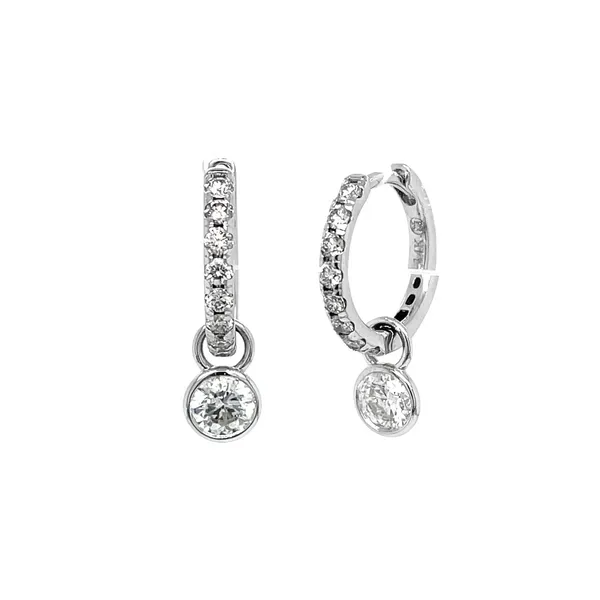 14KW 0.99ctw Diamond Hoop Dangle Earrings Diamonds Direct St. Petersburg, FL