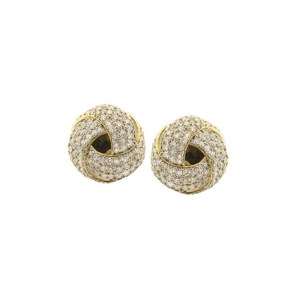 18KY 1.03ctw Diamond Knot Earrings Diamonds Direct St. Petersburg, FL