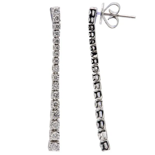 18 Karat White Gold 0.98ctw Diamond Dangle Earrings Diamonds Direct St. Petersburg, FL