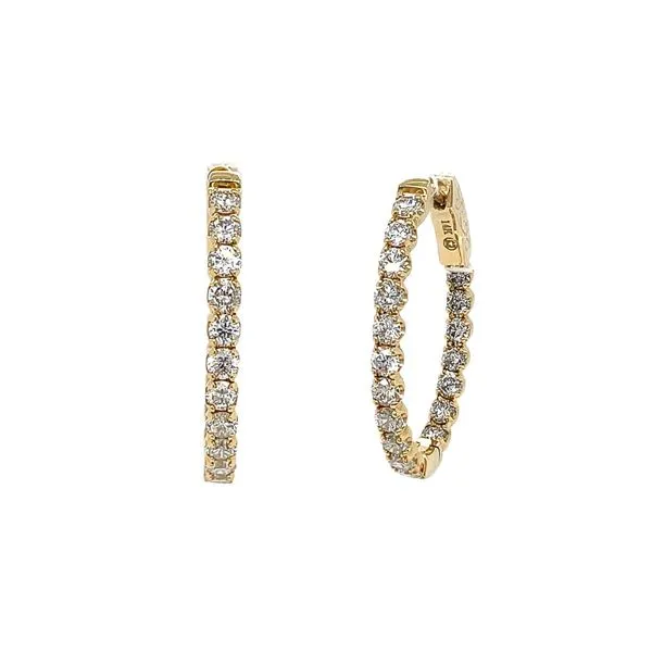 14KY 1.90ctw Diamond Hoop Earrings Diamonds Direct St. Petersburg, FL