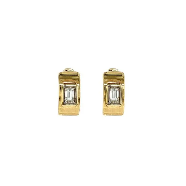 14KY 0.33ctw Baguette Diamond Hoop Earrings Diamonds Direct St. Petersburg, FL