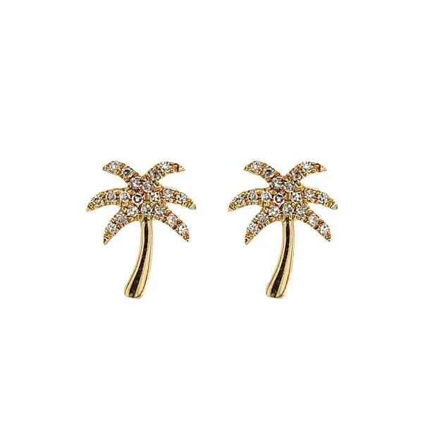 14KY 0.12ctw Diamond Palm Tree Stud Earrings Diamonds Direct St. Petersburg, FL