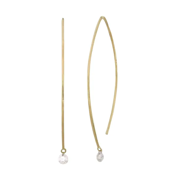 18KY 0.17ctw Diamond Dangle Threader Earrings Diamonds Direct St. Petersburg, FL